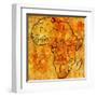 Tunisia on Actual Map of Africa-michal812-Framed Art Print