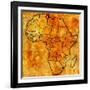 Tunisia on Actual Map of Africa-michal812-Framed Art Print