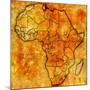 Tunisia on Actual Map of Africa-michal812-Mounted Art Print