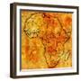 Tunisia on Actual Map of Africa-michal812-Framed Art Print