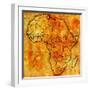 Tunisia on Actual Map of Africa-michal812-Framed Art Print