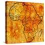 Tunisia on Actual Map of Africa-michal812-Stretched Canvas