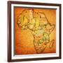 Tunisia on Actual Map of Africa-michal812-Framed Art Print