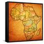 Tunisia on Actual Map of Africa-michal812-Framed Stretched Canvas