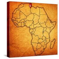 Tunisia on Actual Map of Africa-michal812-Stretched Canvas