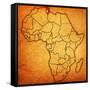 Tunisia on Actual Map of Africa-michal812-Framed Stretched Canvas