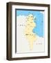 Tunisia Political Map-Peter Hermes Furian-Framed Art Print