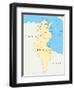 Tunisia Political Map-Peter Hermes Furian-Framed Art Print