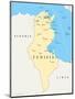 Tunisia Political Map-Peter Hermes Furian-Mounted Art Print