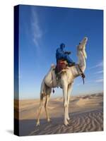 Tunisia, Sahara Desert, Douz, Great Dune, Rider and Camel-Walter Bibikow-Stretched Canvas