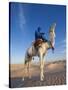 Tunisia, Sahara Desert, Douz, Great Dune, Rider and Camel-Walter Bibikow-Stretched Canvas