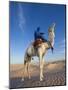 Tunisia, Sahara Desert, Douz, Great Dune, Rider and Camel-Walter Bibikow-Mounted Photographic Print