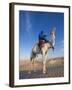 Tunisia, Sahara Desert, Douz, Great Dune, Rider and Camel-Walter Bibikow-Framed Photographic Print