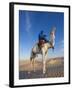 Tunisia, Sahara Desert, Douz, Great Dune, Rider and Camel-Walter Bibikow-Framed Photographic Print