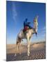 Tunisia, Sahara Desert, Douz, Great Dune, Rider and Camel-Walter Bibikow-Mounted Photographic Print