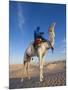 Tunisia, Sahara Desert, Douz, Great Dune, Rider and Camel-Walter Bibikow-Mounted Photographic Print