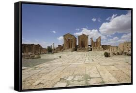 Tunisia, Sbeitla, Forum and Capitolium-null-Framed Stretched Canvas