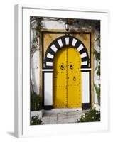 Tunisia, Sidi Bou Said, Building Detail-Walter Bibikow-Framed Photographic Print