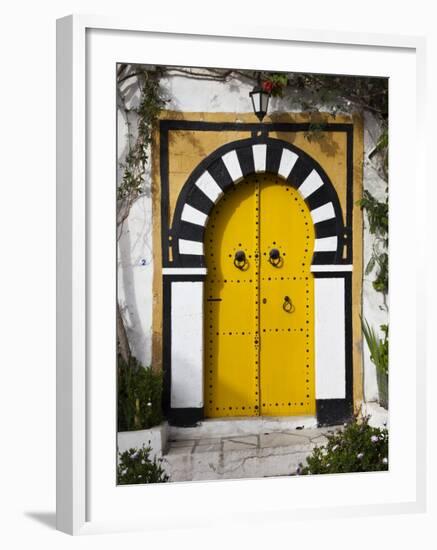 Tunisia, Sidi Bou Said, Building Detail-Walter Bibikow-Framed Photographic Print