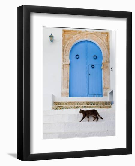 Tunisia, Sidi Bou Said, Building Detail-Walter Bibikow-Framed Premium Photographic Print