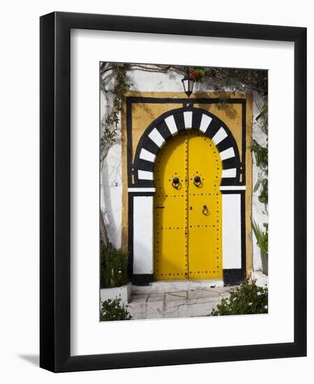 Tunisia, Sidi Bou Said, Building Detail-Walter Bibikow-Framed Premium Photographic Print