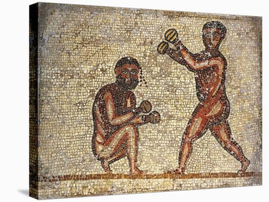 Tunisia, Thuburbo Majus, Mosaic Work Depicting Boxing Men-null-Stretched Canvas