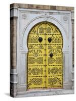 Tunisia, Tunis, Medina, Door on Dar El Jeld Street-Walter Bibikow-Stretched Canvas
