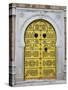 Tunisia, Tunis, Medina, Door on Dar El Jeld Street-Walter Bibikow-Stretched Canvas