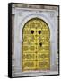 Tunisia, Tunis, Medina, Door on Dar El Jeld Street-Walter Bibikow-Framed Stretched Canvas