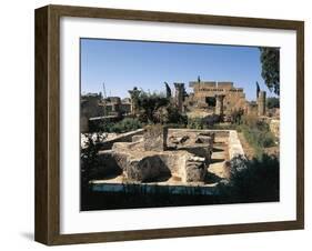 Tunisia, Utica, Ruins of House of Cascades, with Peristyle Garden at Archaeological Site-null-Framed Giclee Print