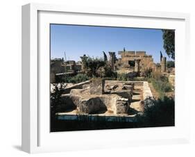 Tunisia, Utica, Ruins of House of Cascades, with Peristyle Garden at Archaeological Site-null-Framed Giclee Print