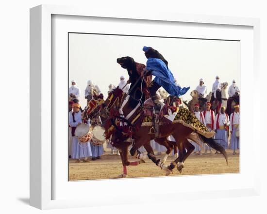 Tunisian Bedouins Demonstrate Their Riding Skills During the 36th Sahara Festival of Douz-null-Framed Premium Photographic Print