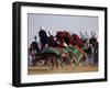 Tunisian Men Ride Their Arab Stallions During a Race the 36th Sahara Festival of Douz-null-Framed Photographic Print