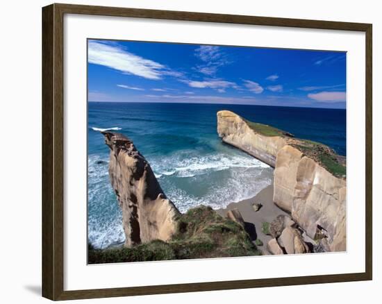 Tunnel Beach, Dunedin, New Zealand-David Wall-Framed Photographic Print