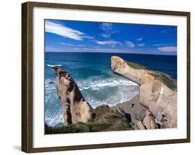 Tunnel Beach, Dunedin, New Zealand-David Wall-Framed Photographic Print