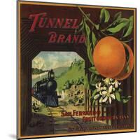 Tunnel Brand - San Fernando, California - Citrus Crate Label-Lantern Press-Mounted Art Print