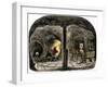 Tunnel in a California Mine, c.1850-null-Framed Giclee Print