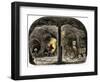 Tunnel in a California Mine, c.1850-null-Framed Giclee Print