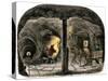 Tunnel in a California Mine, c.1850-null-Stretched Canvas