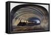 Tunnel of the Underground, Locomotive with Carriages, United Kingdom, 19th Century-null-Framed Stretched Canvas