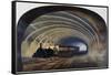 Tunnel of the Underground, Locomotive with Carriages, United Kingdom, 19th Century-null-Framed Stretched Canvas