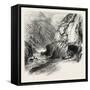 Tunnel on the St. Gothard Road, Near Andermatt, Switzerland, the Passes of the Alps, 19th Century-null-Framed Stretched Canvas