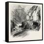 Tunnel on the St. Gothard Road, Near Andermatt, Switzerland, the Passes of the Alps, 19th Century-null-Framed Stretched Canvas