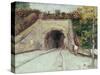 Tunnel Through Hillside-Vincent van Gogh-Stretched Canvas