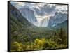 Tunnel View Sun Rays-John Gavrilis-Framed Stretched Canvas