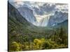 Tunnel View Sun Rays-John Gavrilis-Stretched Canvas