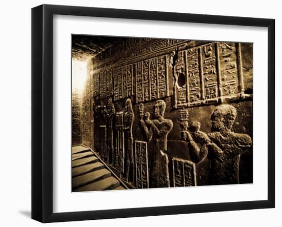 Tunnels at the Temple of Dendera, Egypt-Clive Nolan-Framed Photographic Print