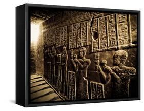 Tunnels at the Temple of Dendera, Egypt-Clive Nolan-Framed Stretched Canvas