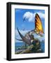 Tupandactylus Perched on a Rock During the Early Cretaceous Period-null-Framed Art Print