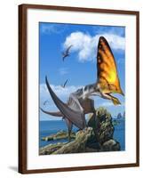 Tupandactylus Perched on a Rock During the Early Cretaceous Period-null-Framed Art Print